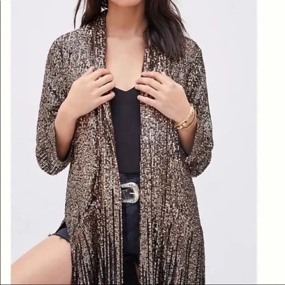 Anthropologie BB Dakota Dulcinea Sequined Duster Jacket - Picture 6 of 6